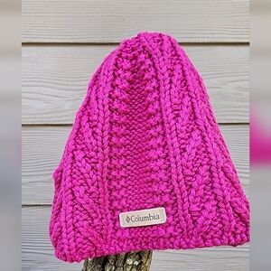 Columbia Women's Bright Fuchsia Cable Knit Turtleneck Sweater